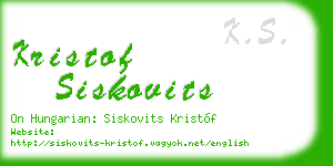 kristof siskovits business card